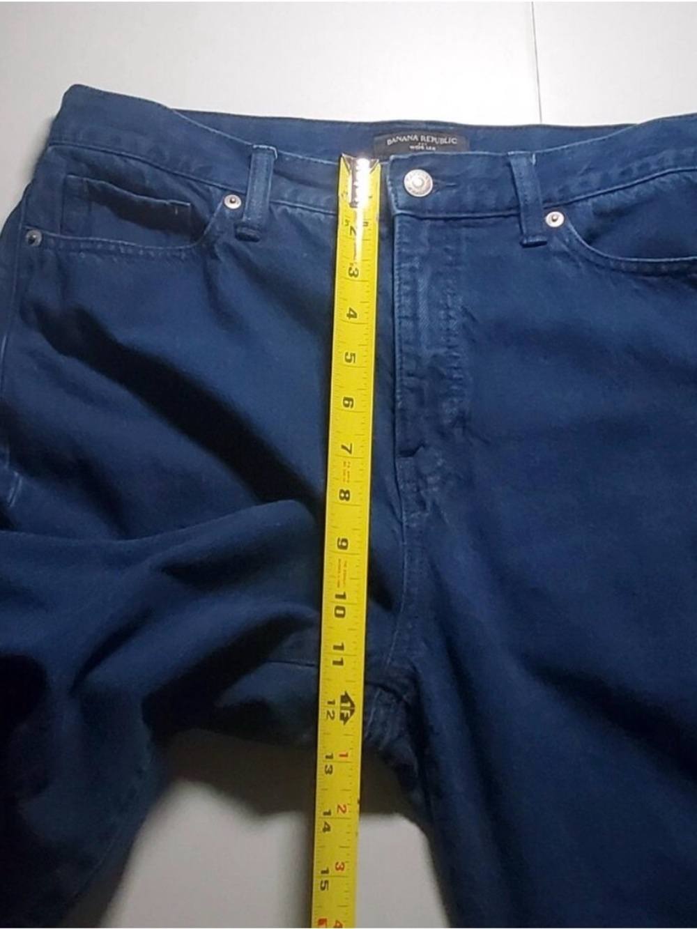 Banana Republic Summer Weight Dark Blue Wide-Leg High-Rise Jeans 12 - Picture 6 of 13